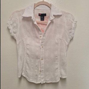 Vintage Diesel Textured White fitted Crop Shirt,  size XS